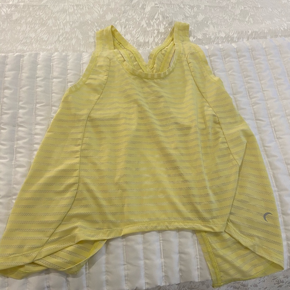 Yellow split back workout tank